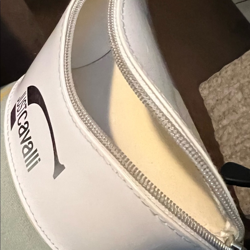 White frame brown tint lens authentic Just Cavalier with JC rhinestones sunnies - Picture 11 of 12